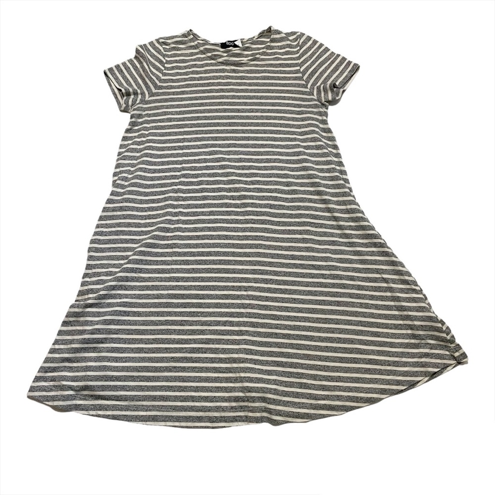 BDG Striped Short Sleeve Casual Business Casual Shirt Dress Size XS Grey White